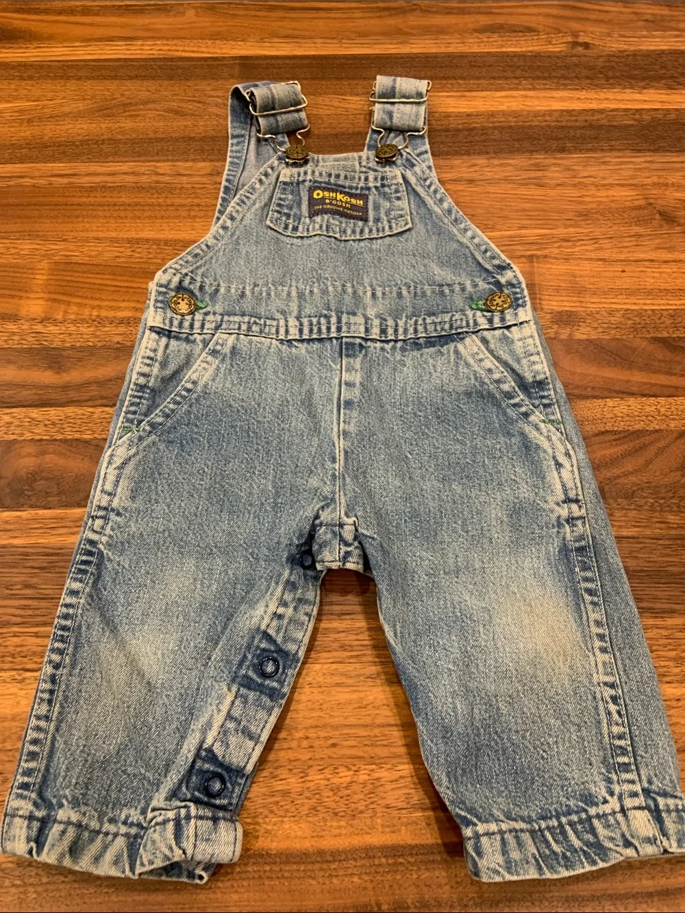 VTG OshKosh B'gosh Denim Baby Overalls Made In USA 6M - Perfect Condition
